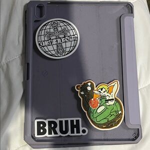Purple Tablet Case with Stickers